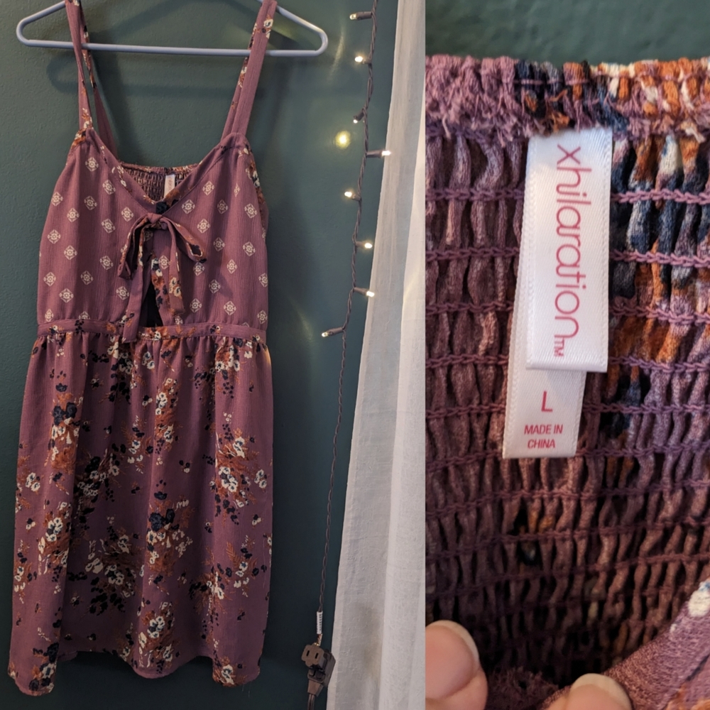 Purple floral cutout target dress